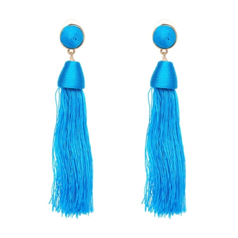 SALE Blue tassel earrings